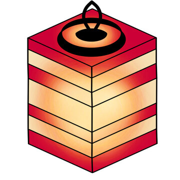 Glowing Asian Square Paper Lantern Vector Graphic Element