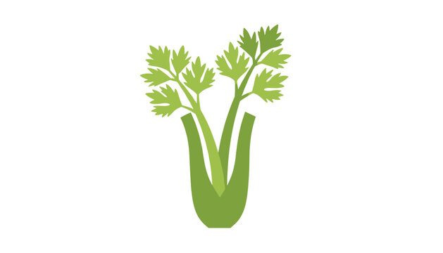Fresh bunch of green celery stalks with healthy leaves is presented as a nutritional vegetable ingredient for cooking.