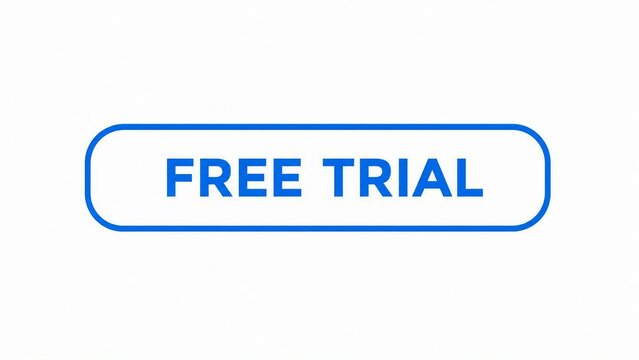 Blue free trial promotional button with rounded corners