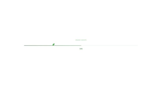 Clean animated percentage counter increasing to hundred percent