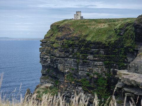 O'brien's tower standing atop cliffs of moher, ireland
