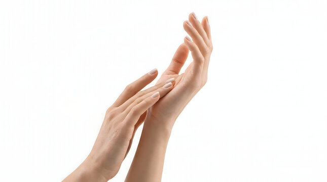 Close-up of two human hands reaching out to touch fingers in a gentle connection moment
