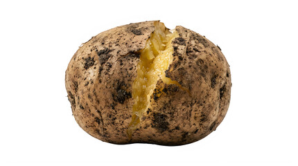Naklejka premium Close up view of a whole fresh walnut with cracked open shell revealing kernel transparent background