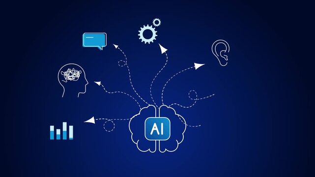 Artificial Intelligence for Emotional Wellness and Personalized Support - Stock Animated Illustration as MP4 File
