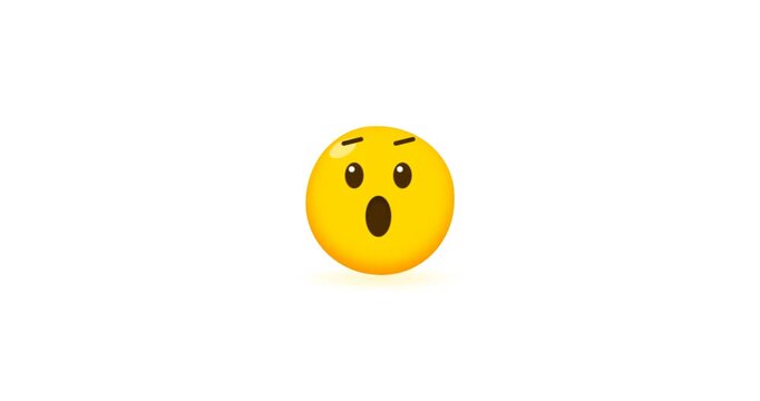 Surprised Reaction Yellow Emoji Face With Open Mouth