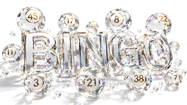 Hand-drawn vintage bingo game card with numbered balls and retro sketch design elements