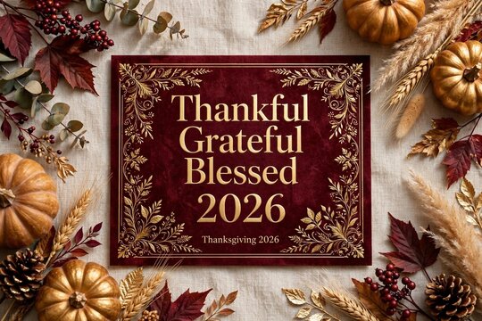 Cozy Candlelit Thanksgiving Table with Embroidered Happy Thanksgiving
