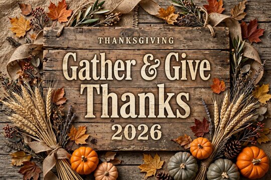 Colorful Autumn Harvest Thankful and Grateful 2026 Poster with Bright