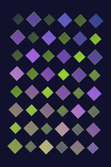 Obraz premium Abstract Geometric Pattern with Colorful Gradient Diamonds Arranged on a Dark Navy Blue Surface