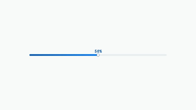 Animated blue progress bar elements showing percentage increase