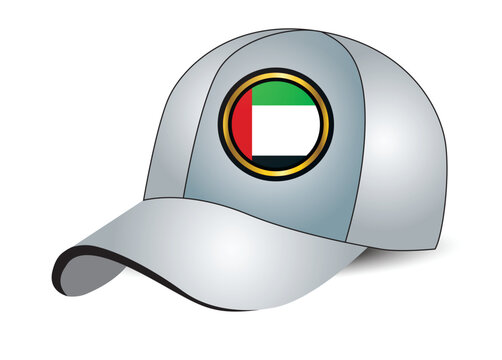 The Cap design United Arab Emirates flag vector and illustration with white background 