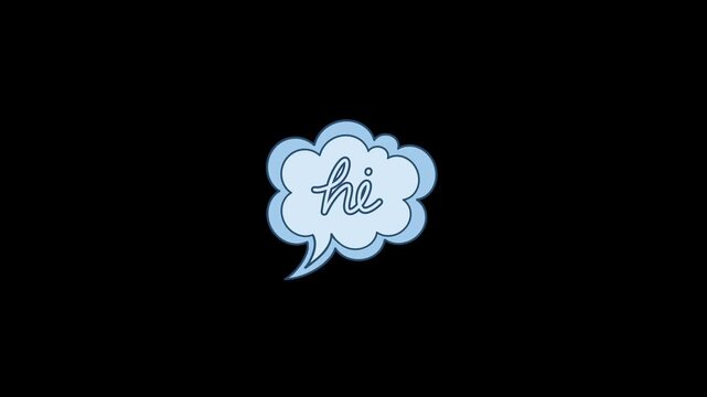 Hi Pop Up Comic Speech Bubble Hand Drawn Frame by Frame Animation Overlay