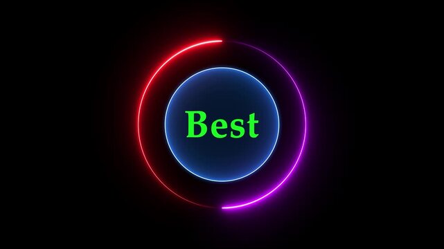Neon shines best text latter icon animation on background.