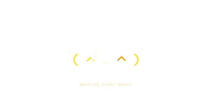 Minimalist Animated Happy Emoticon On White Background For Digital Interface