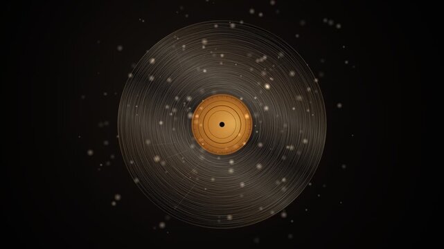 Spinning Vinyl Record Grooves Music Seamless Loop