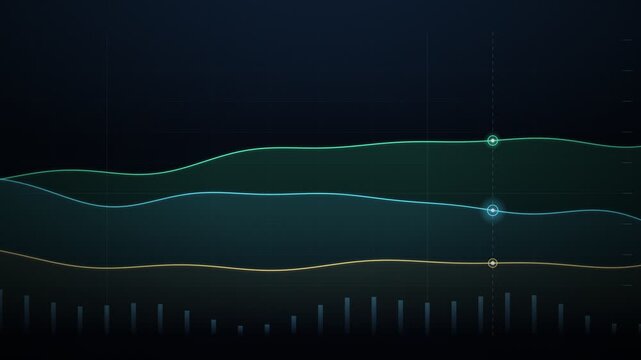 Glowing Index Curves Financial Analytics Seamless Loop