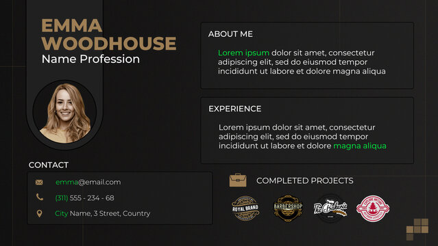 Creative Interface Profile Layout