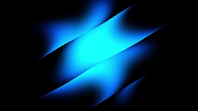 Blue rectangular panel slides across a black background