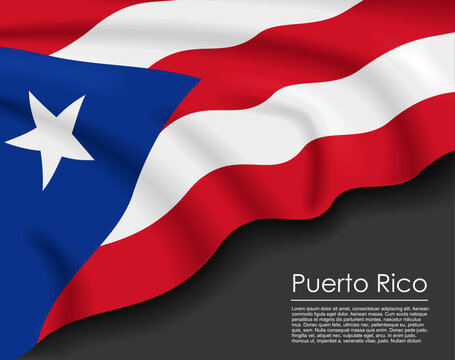 Puerto Rican waving flag template for national day or travel concept. Vector illustration.