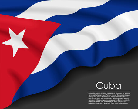 Cuban waving flag template for national day or travel concept. Vector illustration.