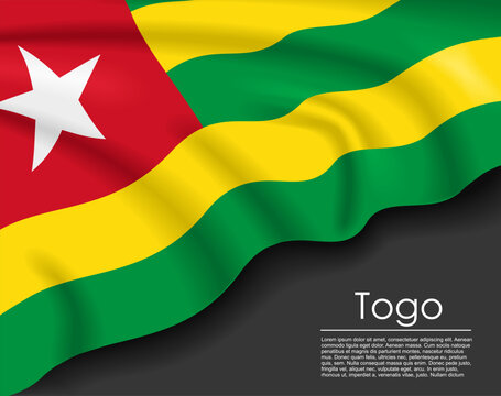 Togolese waving flag template for national day or travel concept. Vector illustration.
