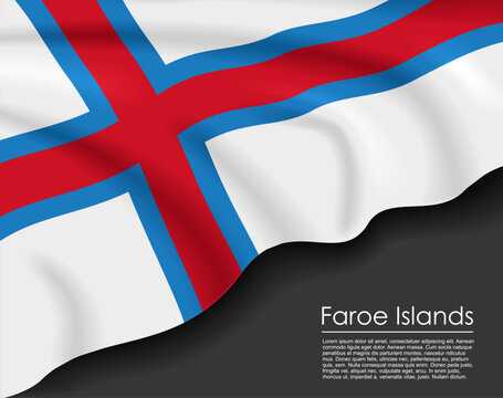Faroe Islands waving flag template for national day or travel concept. Vector illustration.