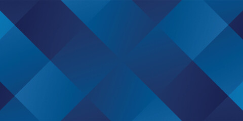 Obraz premium Abstract dark blue gradient background with geometric rhombus diamond grid pattern. Elegant corporate classic mosaic square grid line vector illustration graphic design asset for banner.