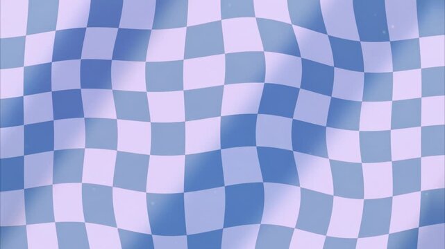 Blue Wavy Checkerboard Pattern Light Effect Looping Video Background Vector

