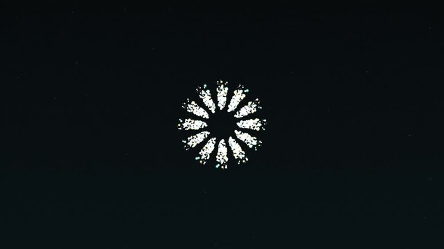 Abstract glowing light particles arranged in a circular mandala pattern