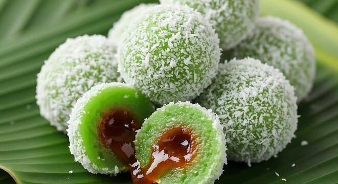 Klepon indonesian traditional sweet snack