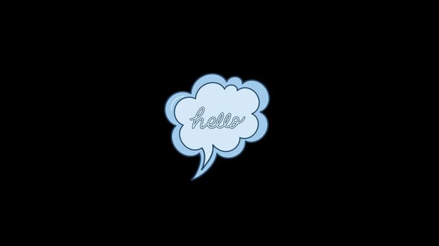 Hello Pop Up Comic Speech Bubble Hand Drawn Frame by Frame Animation Overlay
