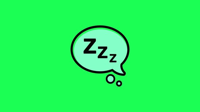 Cartoon sleep bubble with zzz letters and dreaming eyes illustration