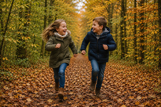 Beautiful people in the forest