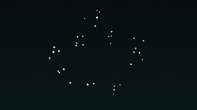 Digital glowing star constellation in dark space