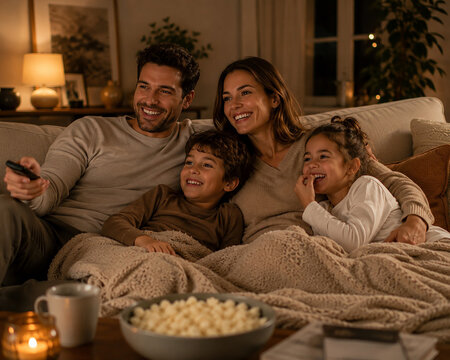 Happy Family Spending Quality Time Together on the Sofa