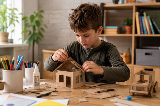 Children Crafting at Home