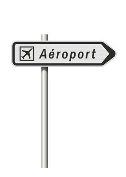 Panneau routier directionnel A&eacute;roport en vectoriel