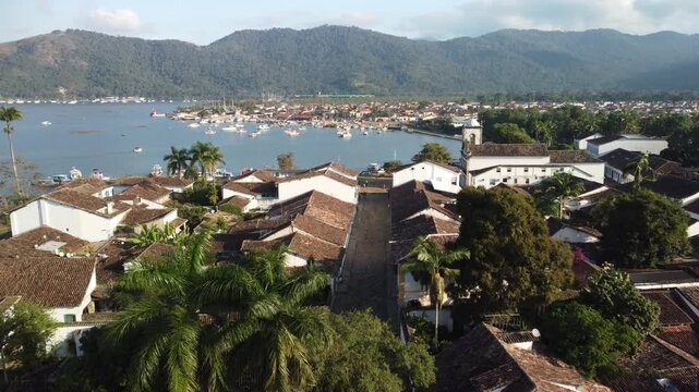 The historic city of Paraty in Rio de Janeiro by drone
