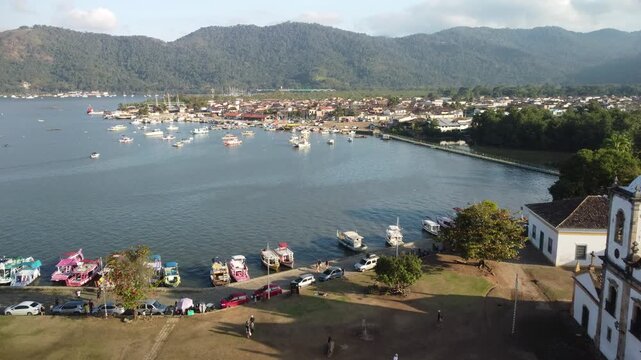 The historic city of Paraty in Rio de Janeiro by drone