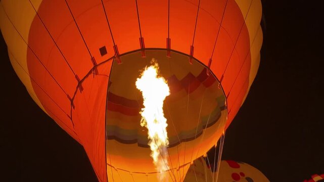 Hot Air Balloon Burner Flame Before Takeoff