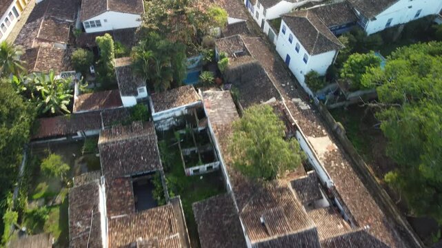 The historic city of Paraty in Rio de Janeiro by drone