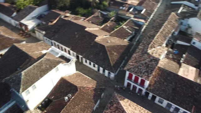 The historic city of Paraty in Rio de Janeiro by drone