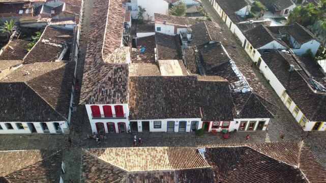 The historic city of Paraty in Rio de Janeiro by drone