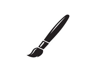 Fototapeta premium Black paintbrush icon for creative design projects. Minimalist vector brush outline for art and decor applications.