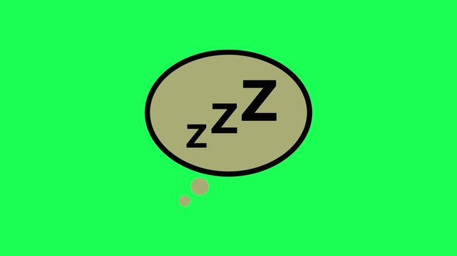 Sleeping icon with zzz letters on green background