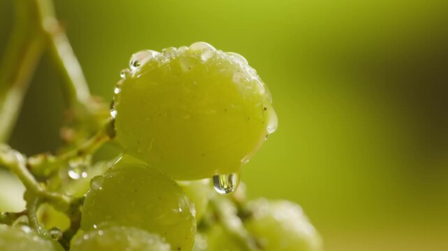 Red grape, spanish supermarket food, Close-up green grape cluster on vine in the vineyard. Stock Photo