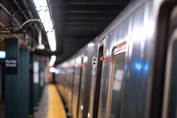 Fototapeta premium NYC subway public transportation copy space background image