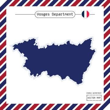 Vector map of Vosges Department, France, featuring &Eacute;pinal and the scenic 