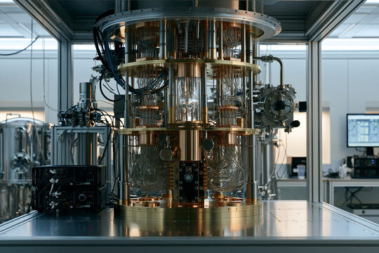 Quantum computer setup in a lab for advanced research