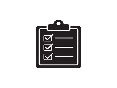Checklist icon with empty checkboxes for task management. Minimalist to-do list vector symbol for productivity and organization.